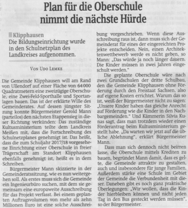 Schulnetzplan Meißen mit evangelischer Oberschule